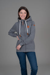 Sweat à capuche zippé Hera gris chiné foncé